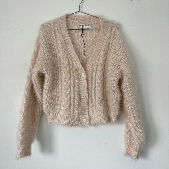 Molly Bracken Fuzzy Glitter Knit Cardigan - Picture 1 of 5